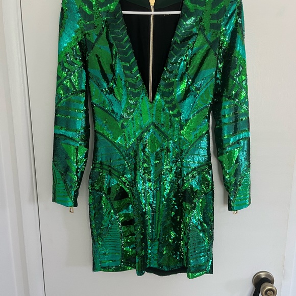 Gorgeous Balmain x HM green sequin dress size 4 - Picture 2 of 10